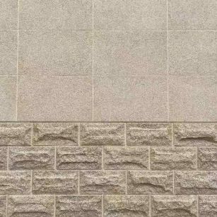 辽阳 黄金麻自然面蘑菇石配荔枝面干挂