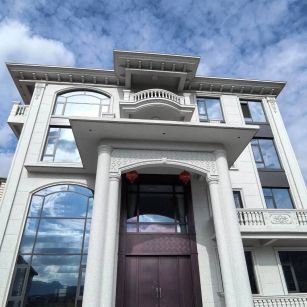 辽阳白麻别墅外墙干挂石材效果示例