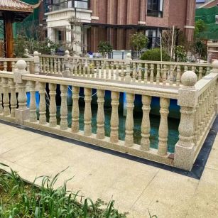 辽阳黄金麻花岗岩石材栏杆，扶手，将军柱，花瓶柱