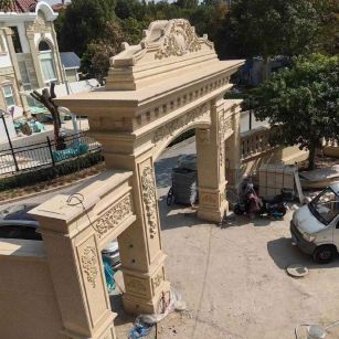 辽阳 黄金麻荔枝面花岗岩别墅门楼