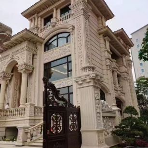 辽阳 黄金麻花岗岩别墅外墙干挂效果展示