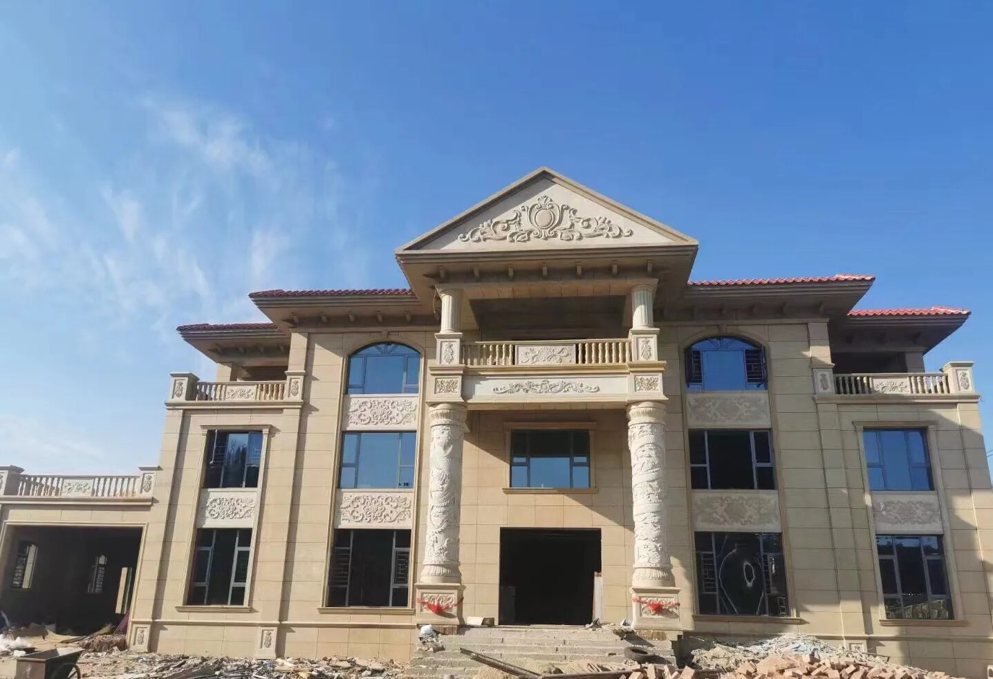 辽阳 黄金麻花岗岩别墅外墙干挂