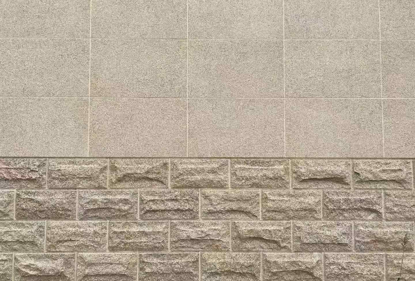 辽阳 黄金麻自然面蘑菇石配荔枝面干挂