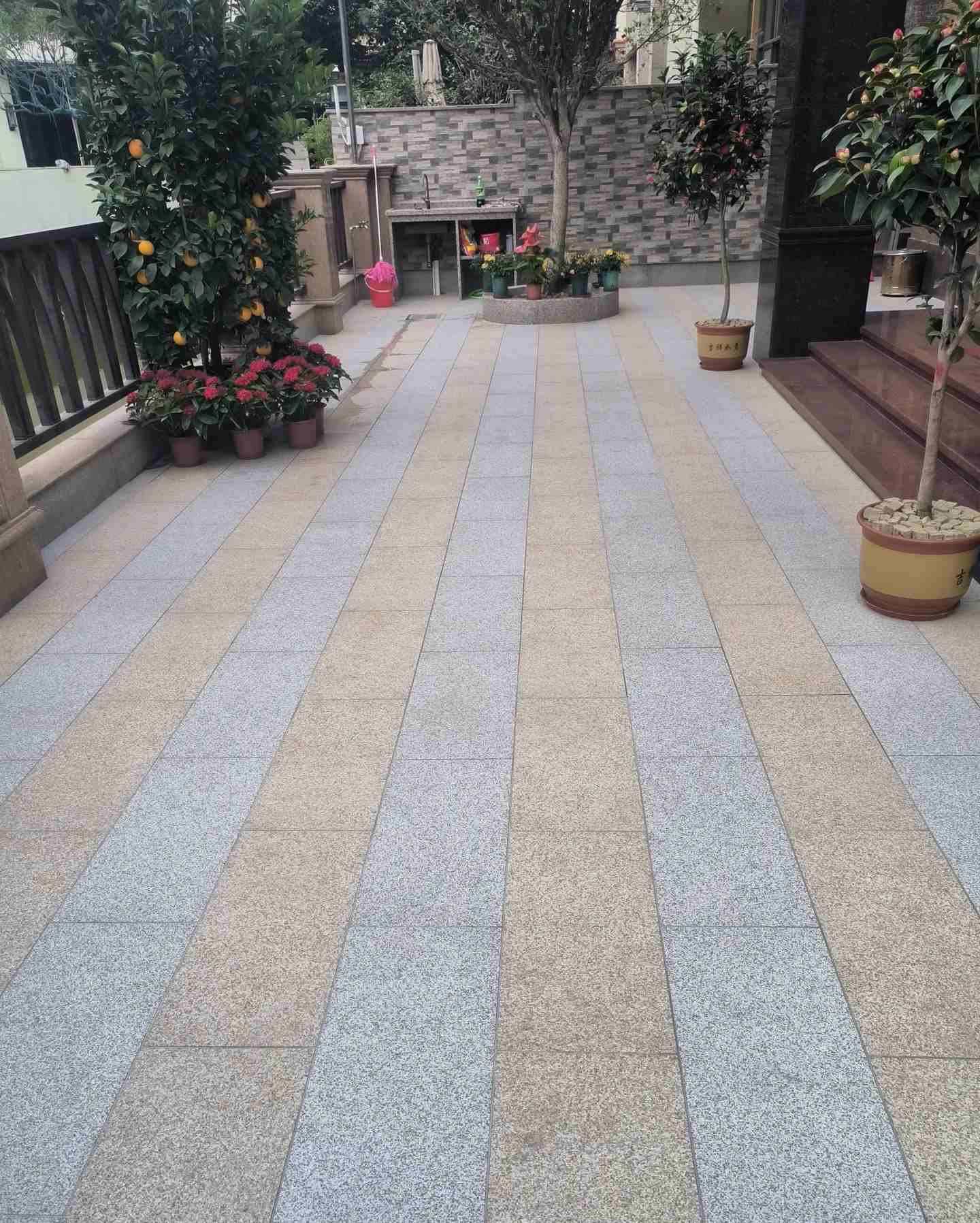 辽阳 黄金麻白麻荔枝面庭院铺装展示